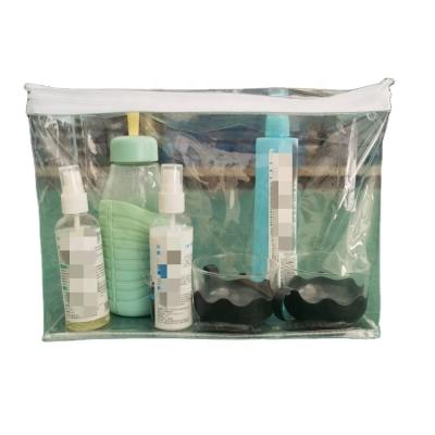 China Durable Plastic Product Card Toiletries Travel Beach Duffle No Label PVC Clear Bags Transparent With Zipper for sale