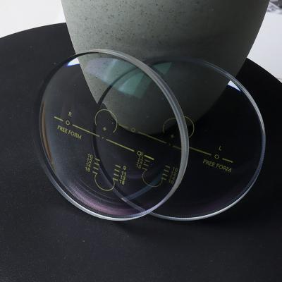 China Progressive Rotational Coat PGX Index1.74 UV420 High Cut Anti-Blue Light Optical Photochromic Progressive Lens for sale