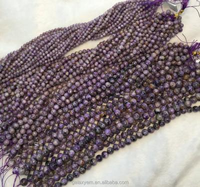 China Genuine Charoite Stone Beads 6mm 8mm 10mm 16 inch Loose Strand 12mm for sale