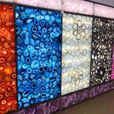 China Semi Precious Factory Supplying Semi Precious Stone Slab Countertops Natural Luxury Stone Slab for sale