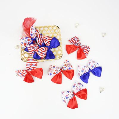 China National Day Headwear Spot Fashion American Independence Day Children Border Party Flag Adult Colors Bows Barrettes for sale