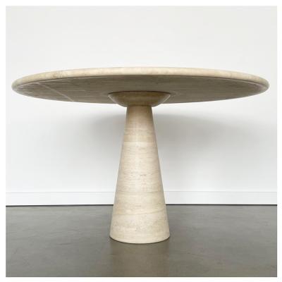 China Luxury natural stone Nordic furniture Guangdong round 110 round table large travertine table stone dining table for sale