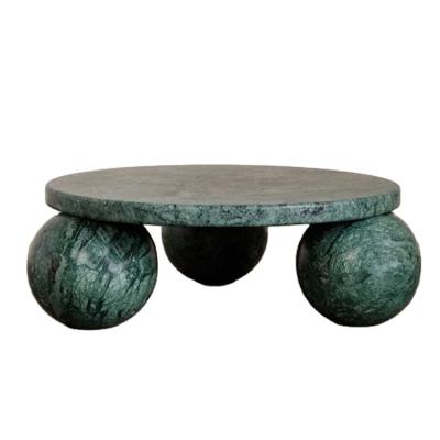 China Marble Ball Design Sphere Modern Indoor High Quality Living Room Furniture Round Corner Round Natural Stone Slab Coffee Table for sale