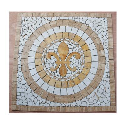 China Outdoor garden modern plaza decoration floor pattern travertine floor medallion outdoor marble travetine for sale