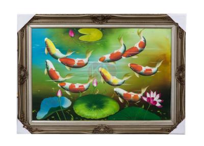 Chine Les poissons adorables modernes faits main soustraient de belles peintures d'huile animale de décor sur la toile à vendre