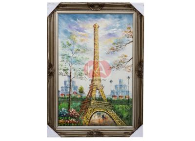 China Las ilustraciones contemporáneas capítulo la torre Eiffel del edificio de la arquitectura de la pintura al óleo en venta