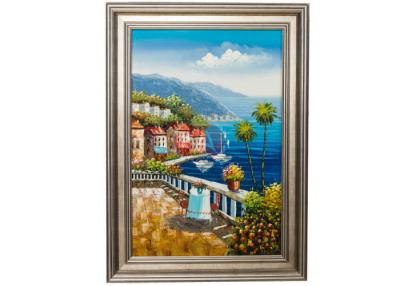 China Framed Handmade Architecture Oil Painting , Home Decor seascape oil painting for sale