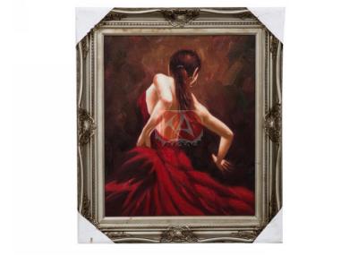 China Beautiful lady dance wall painting sexy woman figure Spanish flamenco dancer oil painting for sale