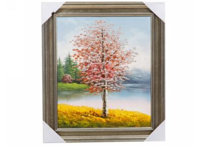 China Pintura al óleo casera del paisaje de la decoración, pintura al óleo del paisaje del árbol del arte de la pared en lona en venta