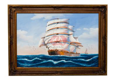 China De maritieme abstracte Kunst van het de zeilbootolieverfschilderij van het kunstzeegezicht voor Woonkamer Te koop