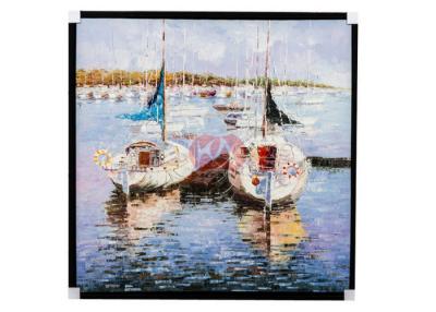 China Handmade modern abstract Maritime oil paintings For Family / Office / Apartment for sale