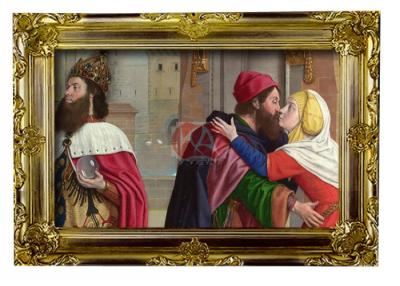 China Colorful Beautiful Framed Hand Painted Religious Oil Paintings on Canvas for sale