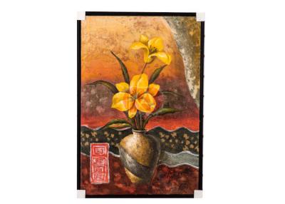 China Office / Coffee Bar / Restaurant still life oil paintings of violin and flowers for sale