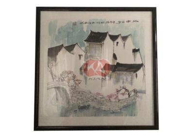 China Custom Handmade traditional Chinese ink painting landscape of old village for sale