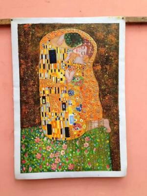 China Gustav Klimt Oil Painting Reproductions Museum Quality Fir Or Pine Stretcher for sale