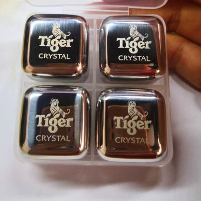 China Customized Viable Stainless Steel Whiskey Ice Stones Whiskey Stones Engraved Logo Whiskey Set Classic Gift Set for sale