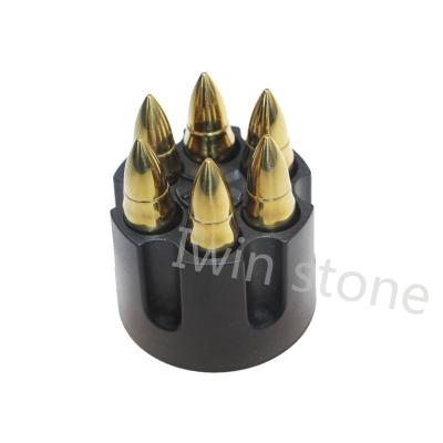 China Gold Stainless Steel Viable Bullet Shaped Whiskey Stones Customized Popular Cooling Food Tier Accessories Drink Bar Tools for sale