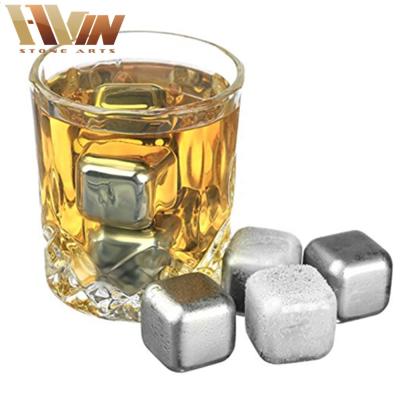 China Disposable Customized Cooling Stones Reusable Whiskey Ice Cube Stainless Steel Whiskey Stones Gift Item for sale