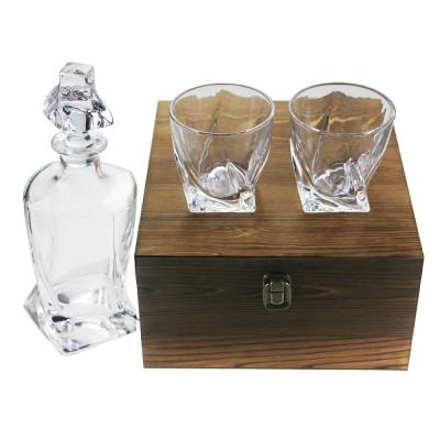 China Amazon Success Disposable Whiskey Stones Decanter Gift Set Stainless Steel Whiskey Balls Twist Glass Whiskey Decanter Slate Coaster for sale