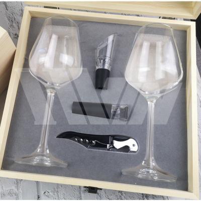 China IWINSTONE disposable wine glass and accessories set with woodern box for men and women for sale