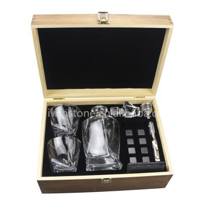 China Customized CLASSIC Liquor Tubblers Decanter Set Glass Whiskey Set Gift Box For Beverage Cooling for sale