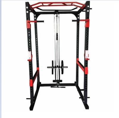 China Gym Equipment Commercial Multi Power Rack Squat Cage Machine Half With Lat Attachment for sale