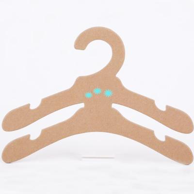 China Sustainable Recycled Degradable Cardboard Hanger Kraft Paper Pet Hanger Baby Toddlers Hanger for sale