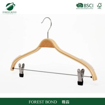 China Newly SHOW High Grade Wooden Hanger With Clothespin for sale