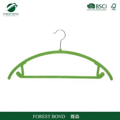 China SHOW Velvet Plastic Garment Hanger Hot-selling Magic Assembled Coat Curve Cloth Hanger for sale