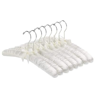 China 5 x Modern Satin Padded Luxury Hangers Coat Super Soft Wedding Bride Hanger for sale