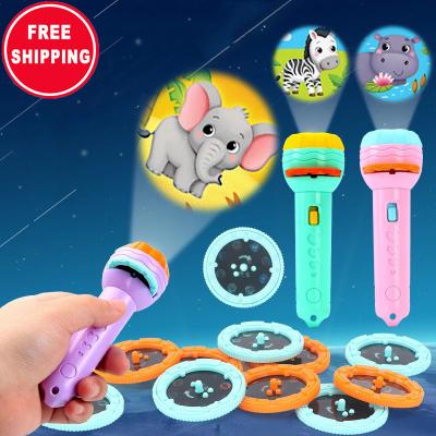 China Worry Free Shipping Relife Kids Fun Projection Flashlight Toy Baby Early Puzzle Map Story Toy For Children Holiday Gift for sale