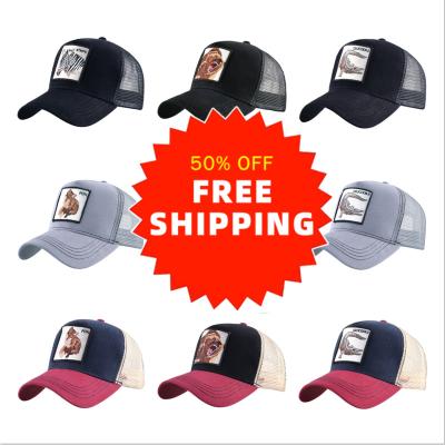 China COMMON Free Shipping Animal Mesh Hat Summer Baseball Anime Trucker Bros Rooster Bear Hat for sale