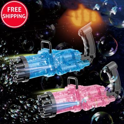 China Outdoor Electric Toys Ourdoor Toy Automatic Bubble Gatling Gun Soap Blower Bubble Machine Gun Toys for Kids for sale