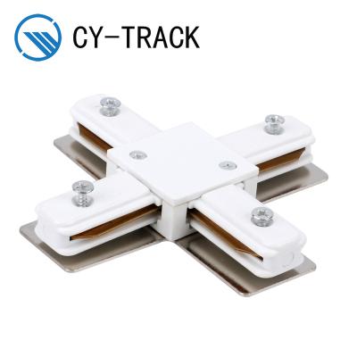 China Plastic Track System Accessories X Connector 2 Wires Track Rail for sale