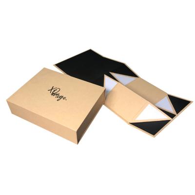 China Recycled Materials Sell Your Own Logo Printed Custom Eco Folding Storage Gold Retail Gift Box for sale