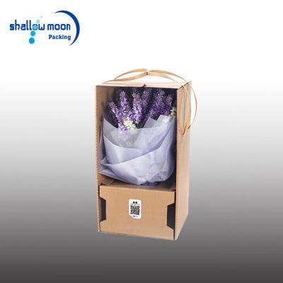 China For Packing Delicate Wholesale Products Cardboard Box Corrugated Paper Box With Customized Logo Bouquet Flowers Packaging Box for sale