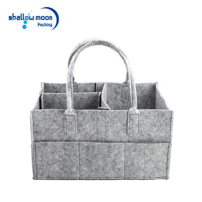 China Portable Hot Sale Custom Handled Recycle Wool Material Felt For School Makeup Bag for sale