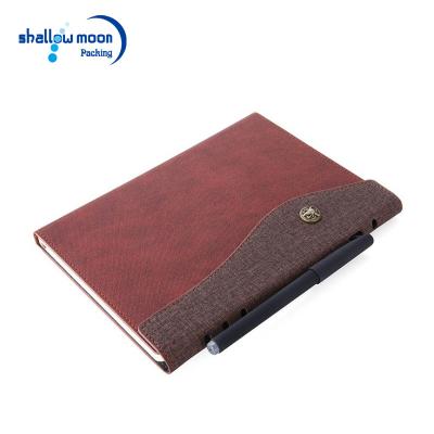 China Retail PU Vintage Soft Vintage Dark Brown Printed B5 Leather Custom Journal Notebook for sale