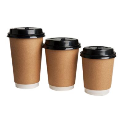 China Disposable Disposable Biodegradable Custom Printed Coffee Hot Paper Cup With Lid for sale