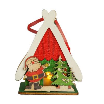 China High Quality Environmental Protection Green Christmas Wooden Room Decorations Colored Cheap Wooden Christmas Tree Room Pendants Small Room Pendants for sale