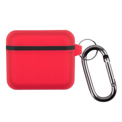 China New Design Convenient Scratch Resistant Travel Suitcase Case for AirPods1/2/3/pro with Carabiner Key Chain Silicone Shock Absorbing Case for sale