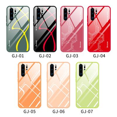 China 100% Newest Eco-friendly Silicone TPU Tempered Glass Back Cover Mobile Phone Skin Case Liquid Bumper Covers For Huawei P30 pro for sale