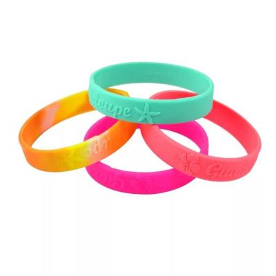 China Eco-friendly 0.5 inch width only embossed silicone strap for sale