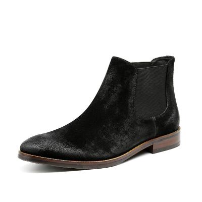 China Black Genuine Leather Ankle Chelsea Boots Mens Winter British Style Suede Chelsea Boots Wholesale New Arrive Fashion Trend Mens Suede Boots for sale