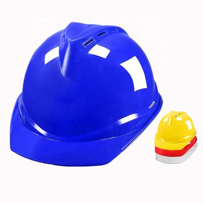 China HDPE Shell HDPE Materials Protective Hard Hat Construction Safety Blue Hard Hat for sale