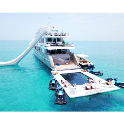 China Water Floating Entertainment Customized Inflatable Jellyfish Swimming Pool Yacht Ocean Floating Pool for sale