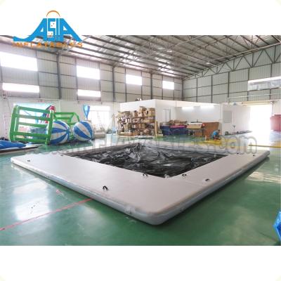 China Water Entertainment 7x7 M Drop Stitch Inflatable Floating Dock Floating Pool For Yacht, Sea Inflatable Floating Pool for sale