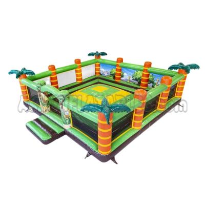 China Big Waterproof Funny Jungle Inflatable Bounce Jumping House With Air Bag for sale