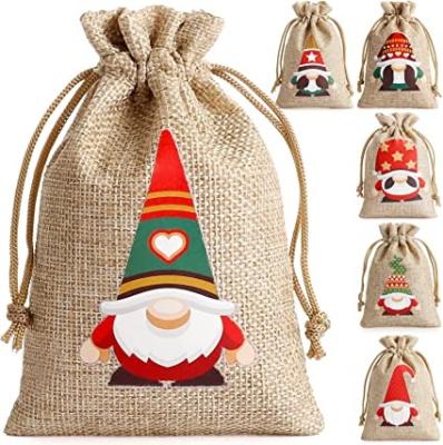 China Fashoion 2022 CHENGBAI Christmas Gift with Drawstring Hessian Burlap Bulk Burlap Bags for Candy for sale