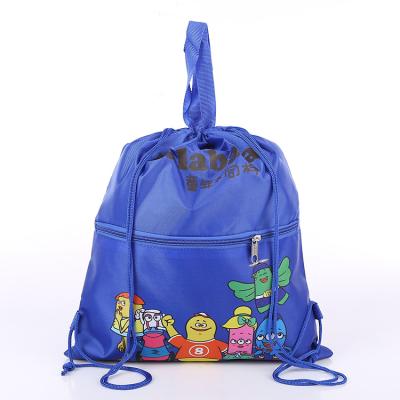 China Promotional Polyester Drawstring Dust Pocket Eco-Friendly Reusable Custom Logo Printing Backpack Small Sports Gym Bag for sale